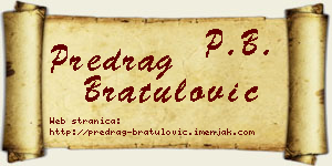 Predrag Bratulović vizit kartica